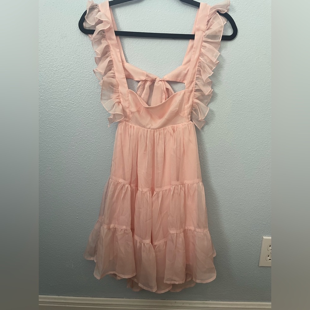 Pink Ruffled Mini Dress Lucy in the Sky